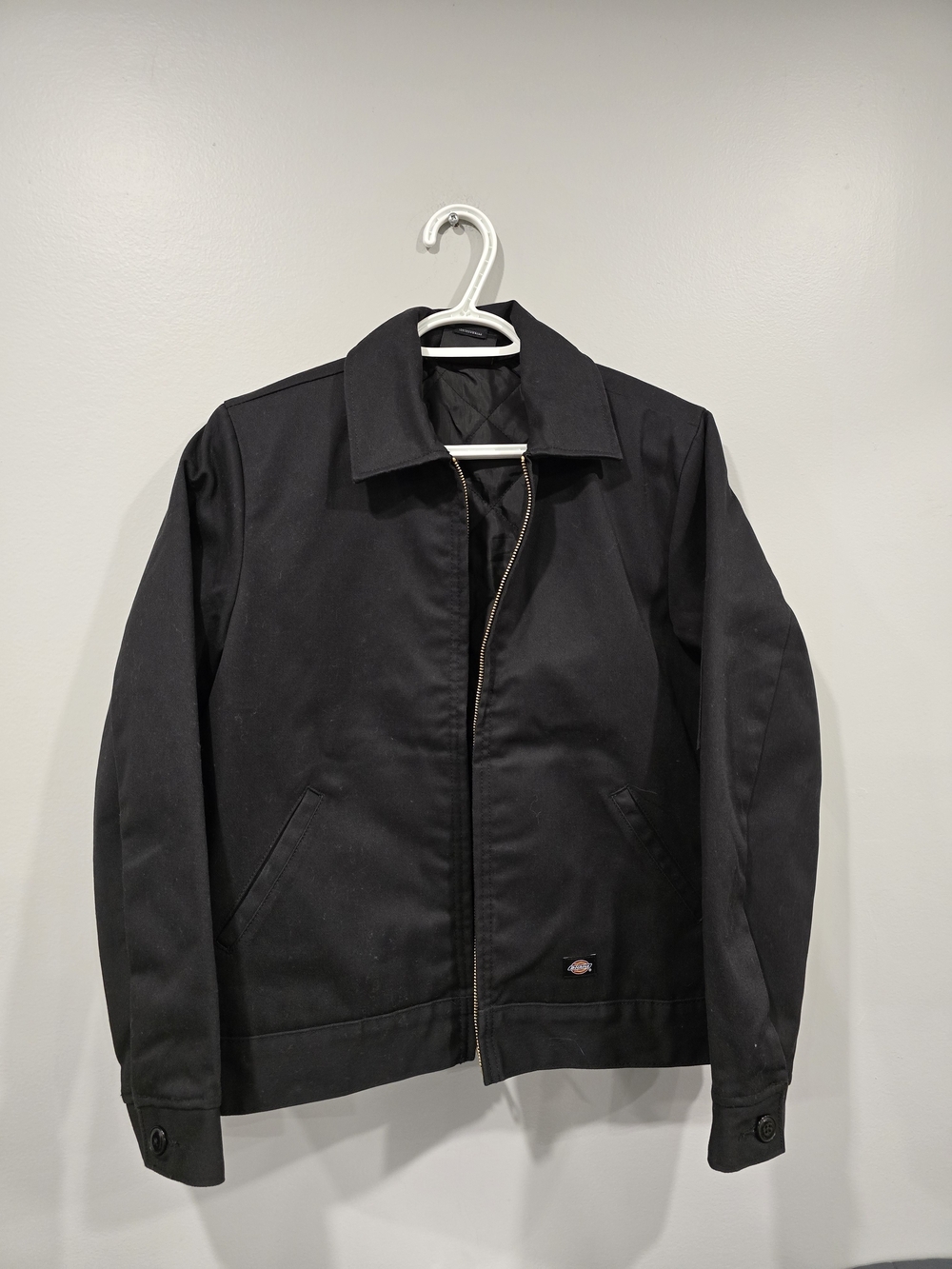 Dickies Men’s Black Work Jacket - Classic Zip-Up Eisenhower Jacket
